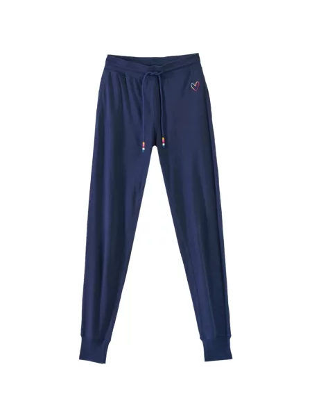 Pantaloni Paul Smith cu broderie cu motiv cu inimi alergare albastru