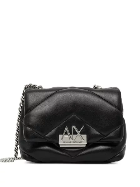 Matlasat geantă Armani Exchange cu autograf negru