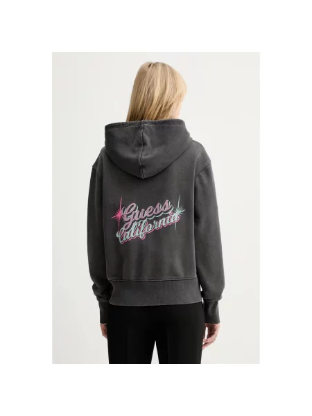 Bluza z kapturem Guess z kapturem szara