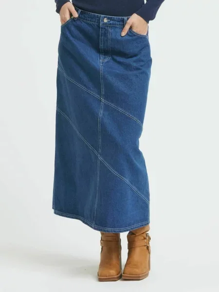 Résumé Fustă Claire denim albastru