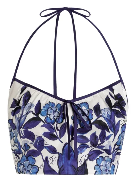 Top Dolce & Gabbana din satin cu imagine alb