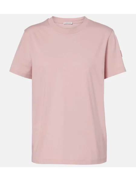 Tricou Moncler din jerseu roz