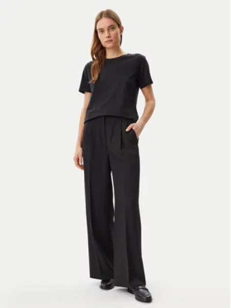 Calvin Klein Kalhoty z materiálu Travel Twill Wide Leg černá