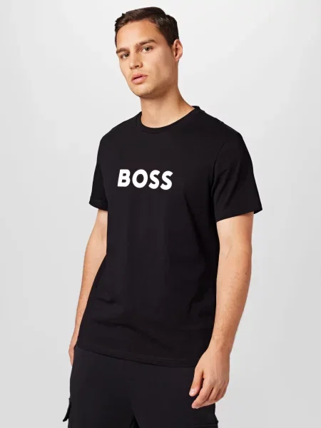 Tricou Boss Black cu autograf negru