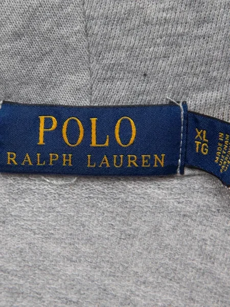 Lanena majica s kapuljačom Polo Ralph Lauren kuglice siva