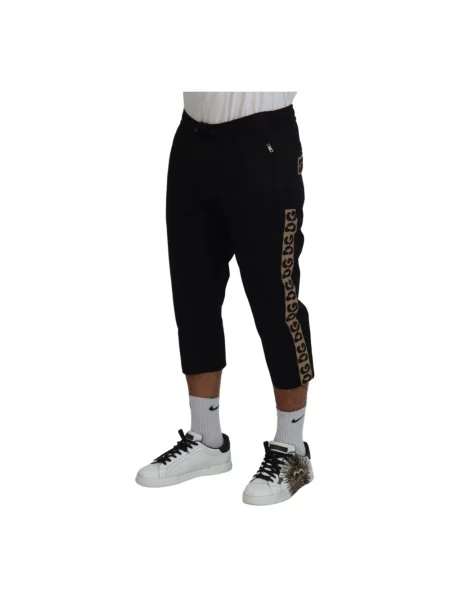 Spodnie Dolce And Gabbana z elastyczną talią z logo czarne