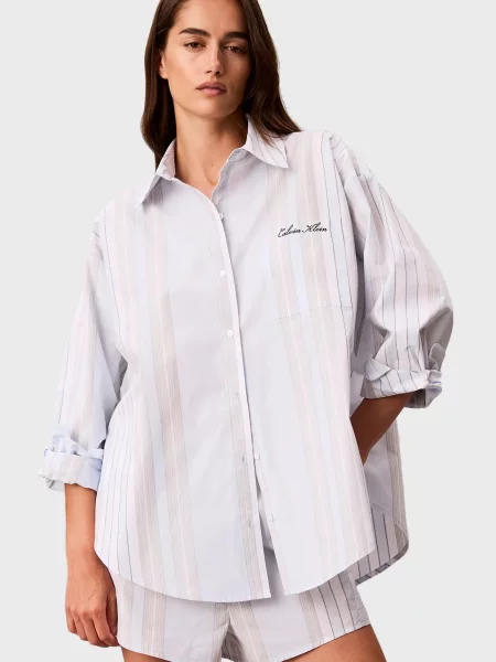 Рубашка Calvin Klein в полоску белая