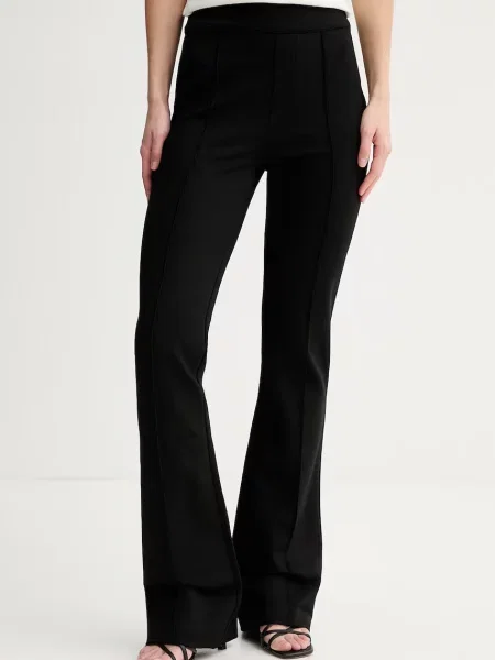 HUGO pantaloni wide leg pentru femei cu vâscoză Nolphine negru