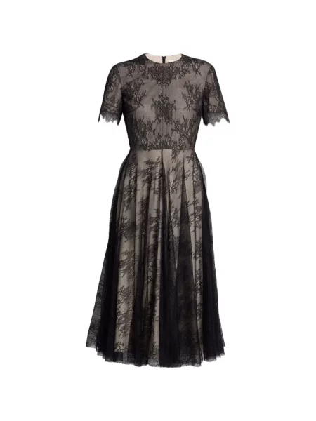 Scurt rochie Erdem cu model floral din dantelă negru