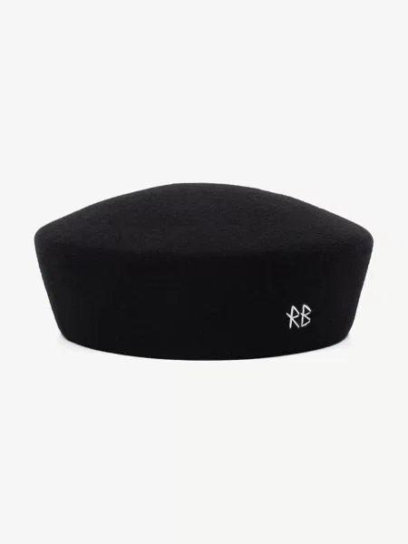 RUSLAN BAGINSKIY căciulă de damă din lână Wool Felt Pillbox Hat negru