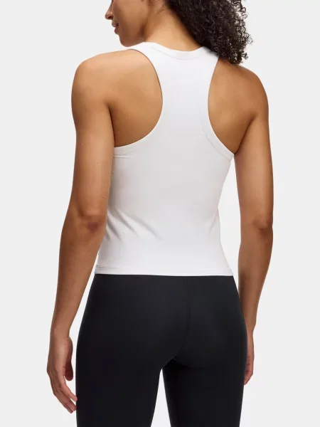 Kondícia športový top Under Armour s vysokým golierom biela