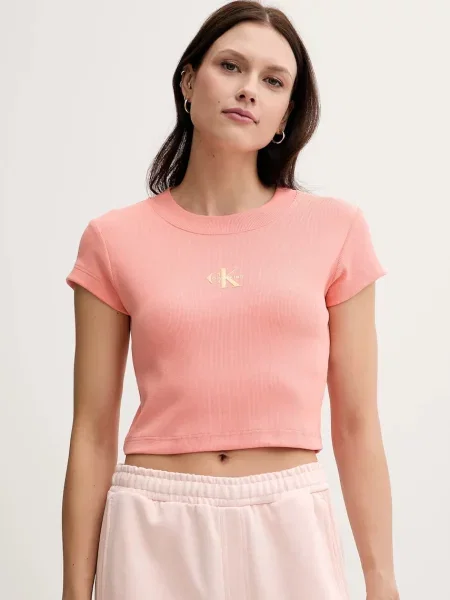 Calvin Klein Jeans T-shirt γυναικείο πορτοκαλί