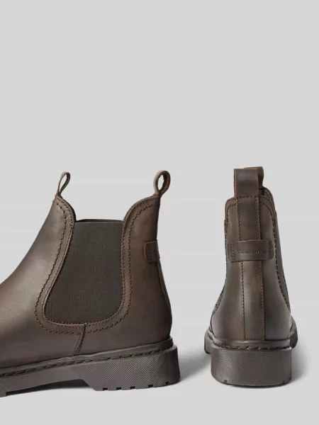 Buty chelsea z prawdziwej skóry bydlęcej Tamaris czarne