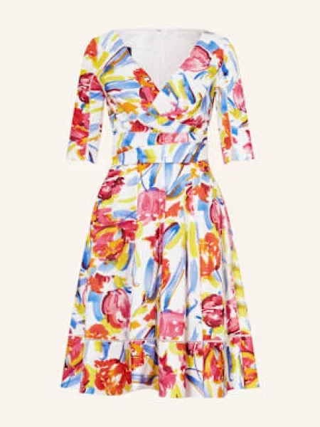 Talbot Runhof Sukienka Koktajlowa Z Rękawami pink niebieska