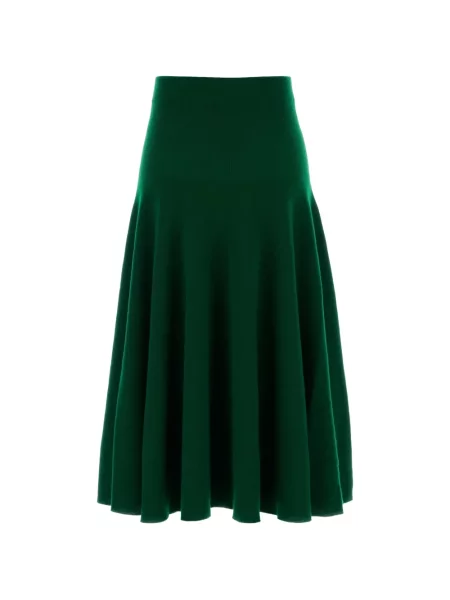 Fustă midi Tom Ford din cașmir evazată verde