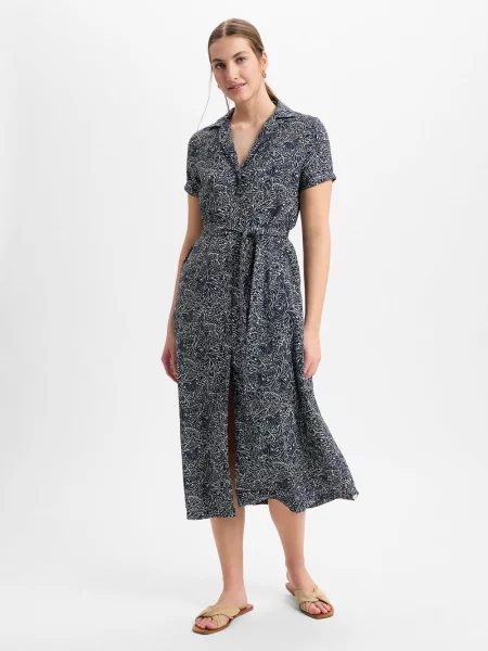 Ragwear sukienka maxi Sawira Long Kobiety wzorzysty S niebieski