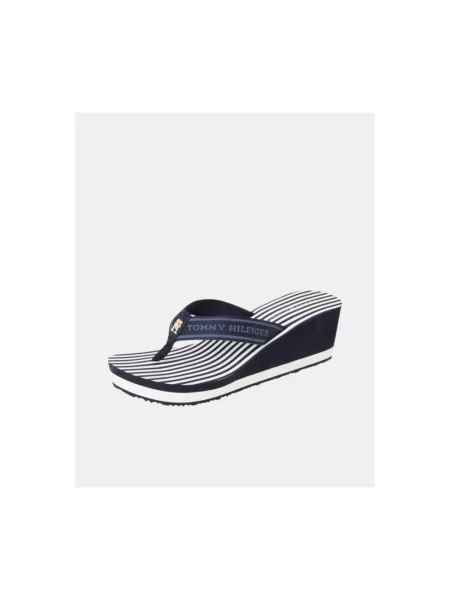 Žabky Tommy Hilfiger Stripes Wedge Beach Sandal space blue modré