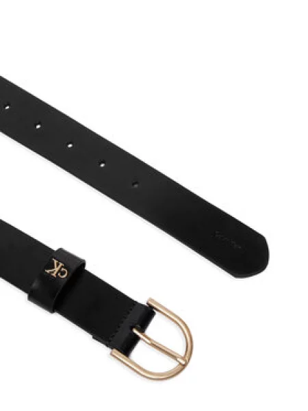 Calvin Klein Pas Rounded Buckle Ck Loop črna