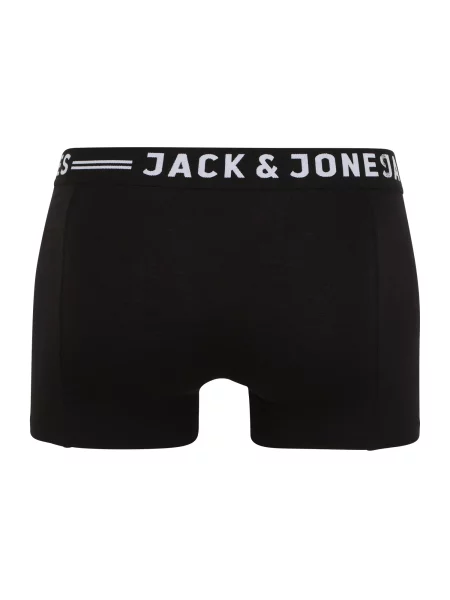 JACK & JONES Boxerky Sense svetlosivá / čierna biela