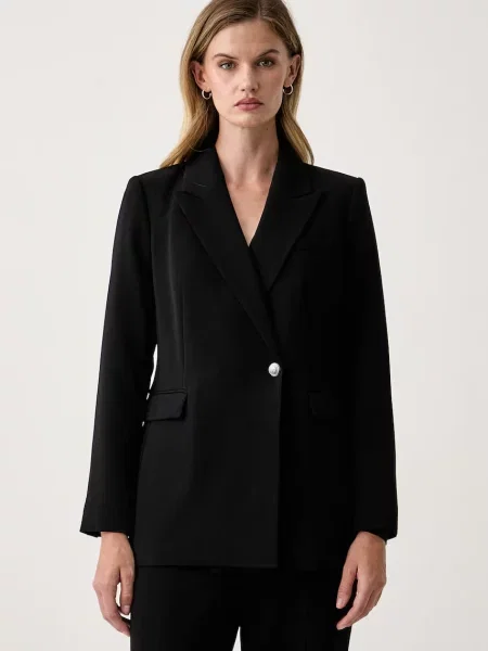 DKNY sacou cu două rânduri de pentru femei negru
