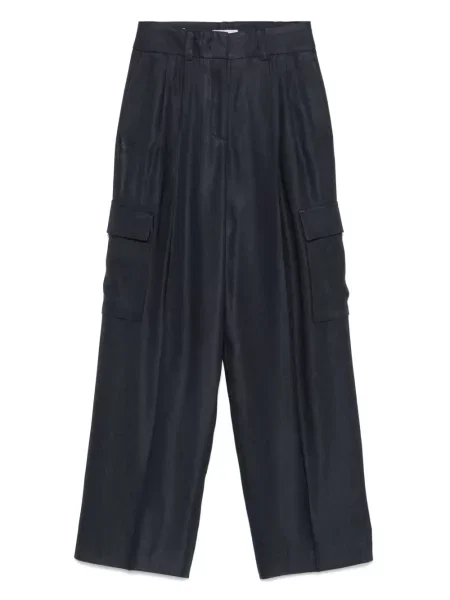 Pantaloni cargo Peserico plisate albastru