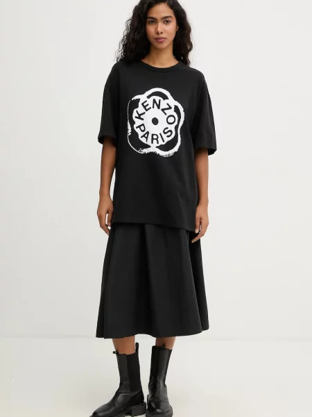 Спідниця Kenzo midi розкльошена чорний