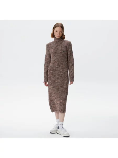 Lacoste Sukienka Lacoste brązowa