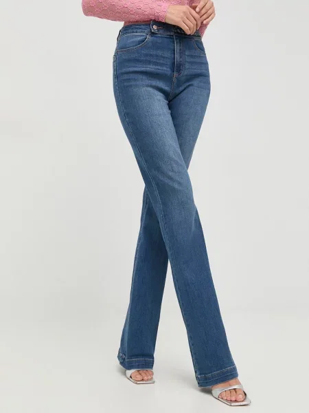 Blugi Morgan cu talie înaltă albastru