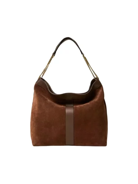 Torebka hobo Twinset skórzana brązowa
