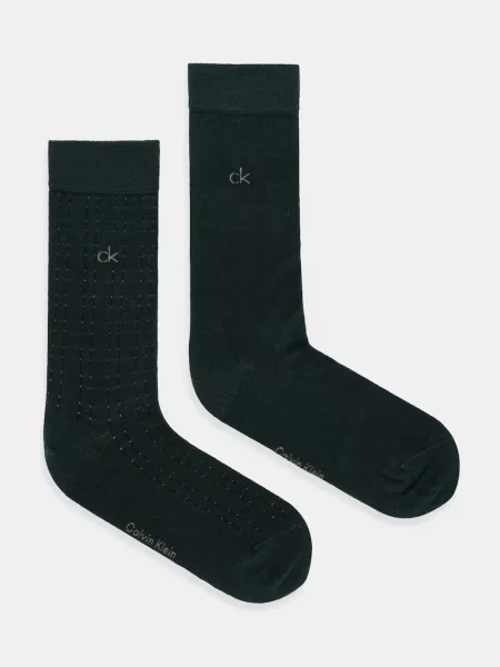 Чорапи Calvin Klein 2 чифта зелено
