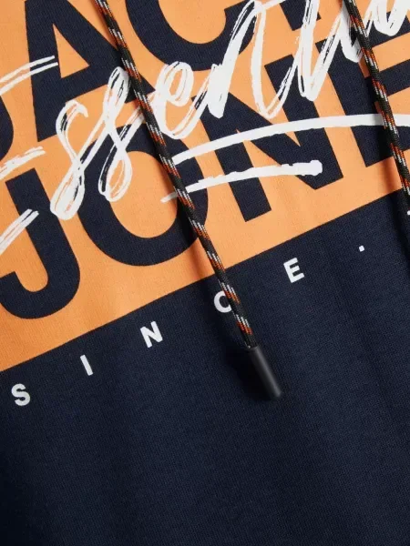 JACK & JONES Majica JJCOLTON marine / oranžna bela