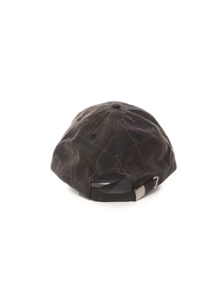 Czapka z daszkiem Barbour w kratę zielona