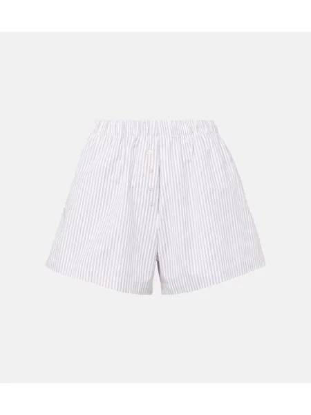 Boxeri Leset din țesătură twill alb