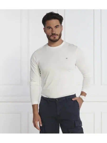 Tricou mânecă lungă Gant alb
