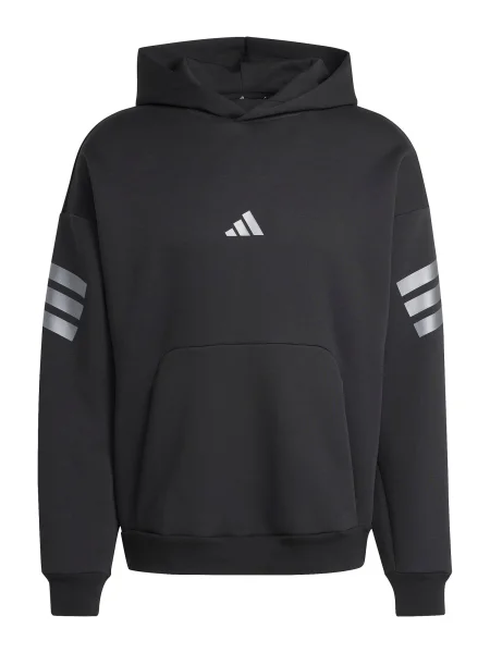 ADIDAS SPORTSWEAR Sportinio tipo megztinis FUTURE ICONS THREE STRIPES / sidabrinė juoda