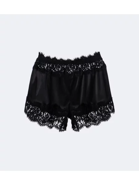 Pantaloni scurți Dolce&gabbana de mătase negru