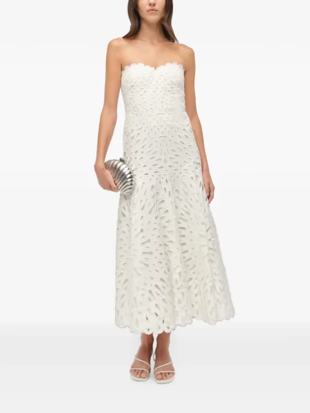 Rochie midi Simkhai cu broderie din dantelă alb