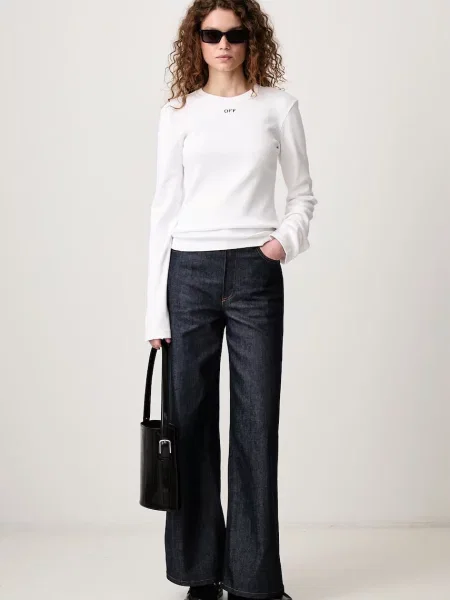 Μακρυμάνικος τοπ Off-white λευκό