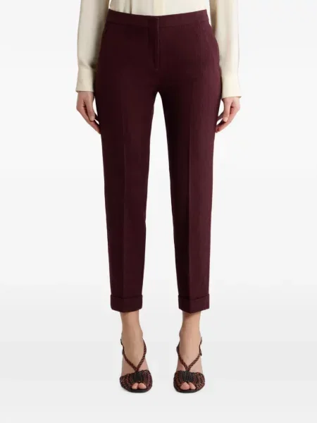 Decupat pantaloni Etro de lână roșu