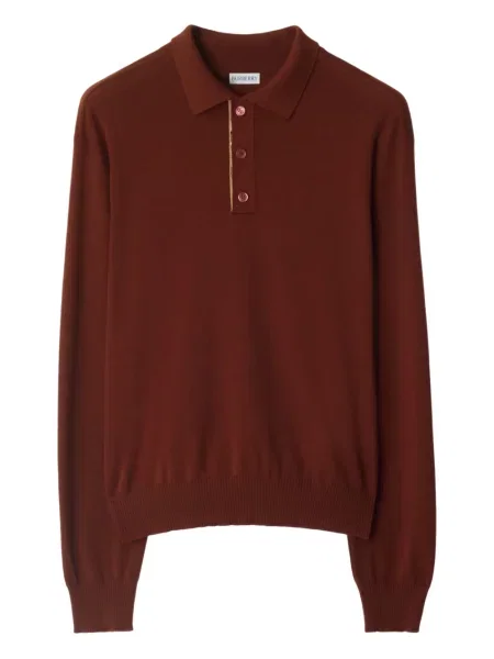 Polo Burberry de lână maro