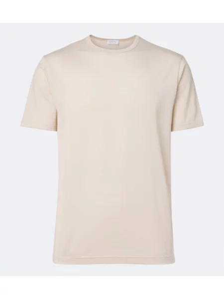 Tricou Sunspel din jerseu bej