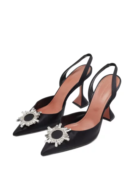 Pantofi cu toc Amina Muaddi slingback negru