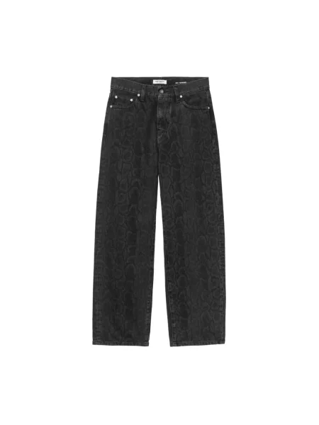 Jeansy Carhartt Wip w wężowy wzór czarne