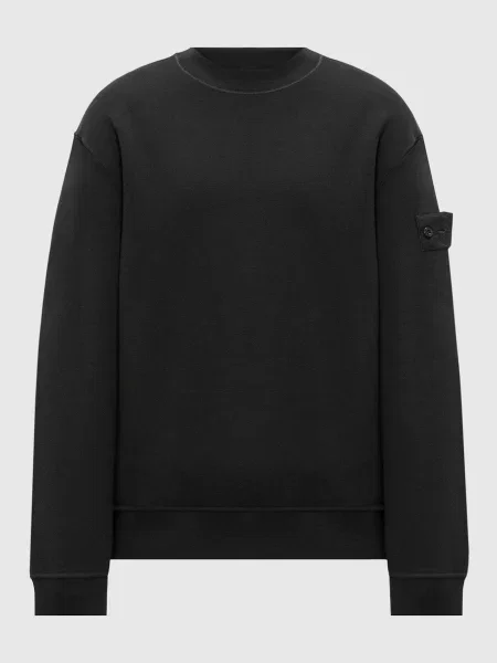 Утеплений світшот з вовною Stone Island чорний