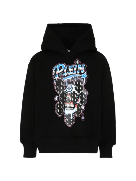 Bluza z kapturem dziecięca Philipp Plein czarna