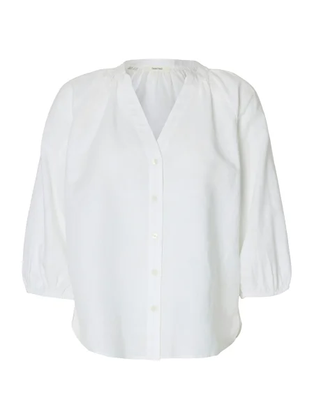 SELECTED Bluză SLFCLEO-ALBERTA' alb