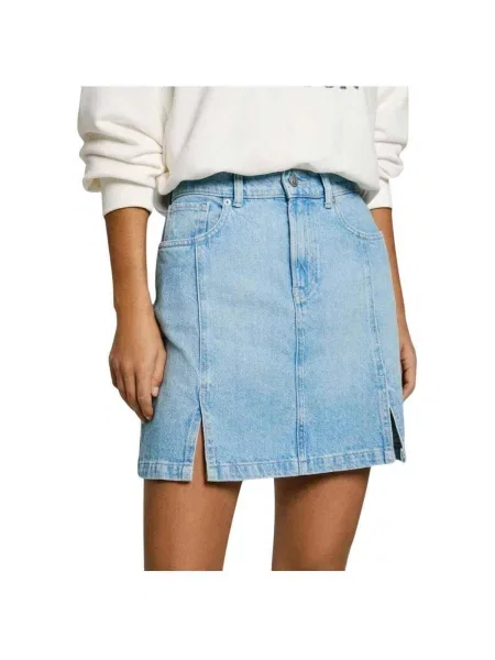 Fustă din denim Pepe Jeans albastru