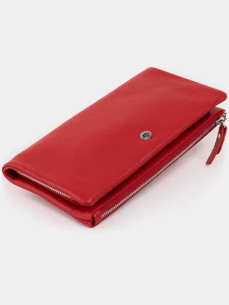 Кожаный кошелек St Leather Accessories красный