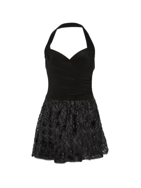 Rochie mini Norma Kamali cu gât halter negru