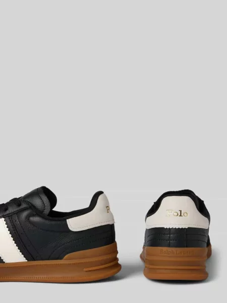 Sneakersy skórzane ze sznurowaniem Polo Ralph Lauren czarne